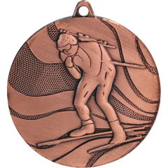 Medal brązowy biathlon z miejscem na emblemat 25 mm - medal stalowy