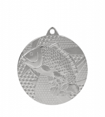 Medal srebrny- wędkarstwo - ryba - medal stalowy