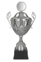 Puchar metalowy srebrny z przykrywką MUFAS