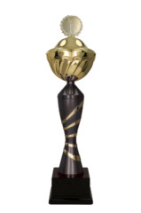 Puchar metalowy złoto- czarny z przykrywką ORAR BK