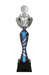 Puchar metalowy srebrno - niebieski z przykrywką OTARIS BL