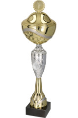 Puchar metalowy złoto-srebrny z przykrywką  RAMIRA